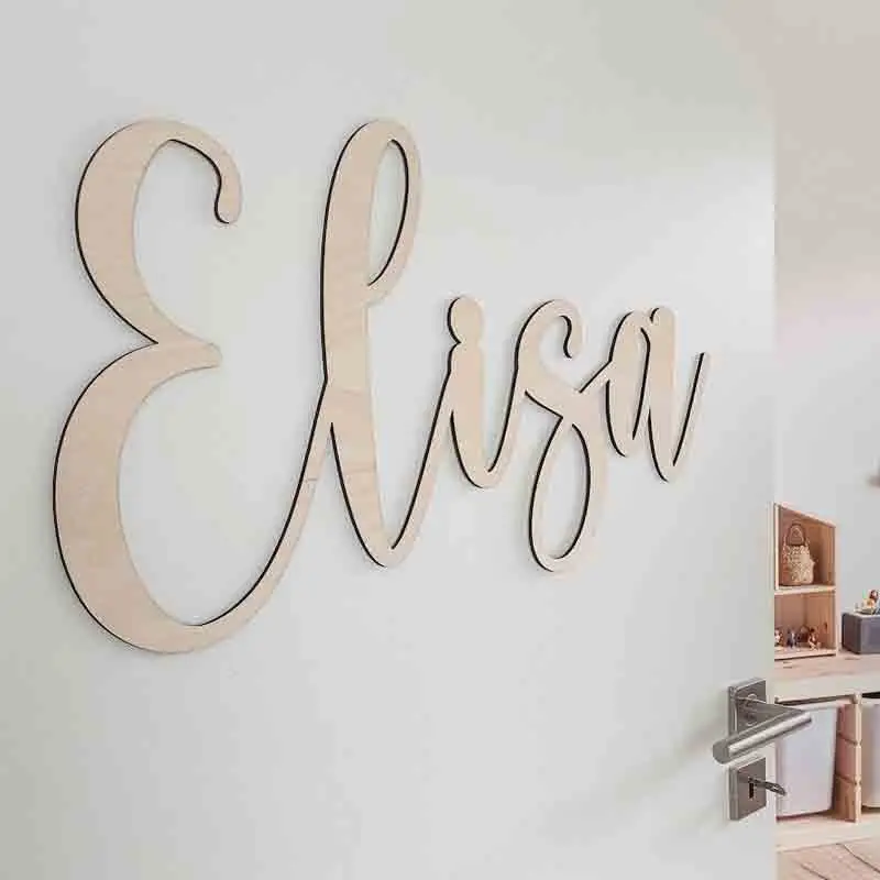 Scritta personalizzata in legno 50 cm x 15/20 cm h