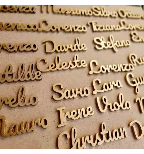 nomi segnaposto personalizzati in legno - 20 pz