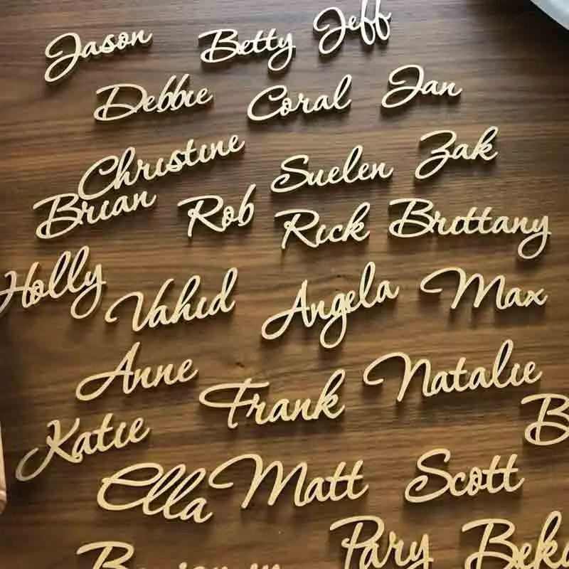 nomi segnaposto personalizzati in legno - 20 pz