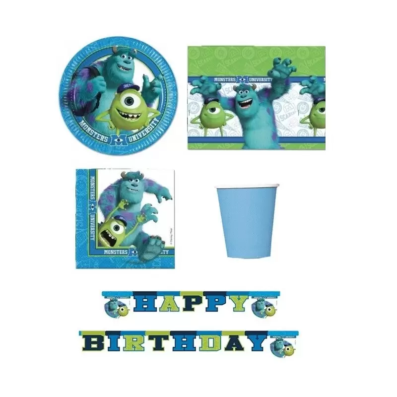 COORDINATO TAVOLA FESTA BAMBINO MONSTERS UNIVERSITY