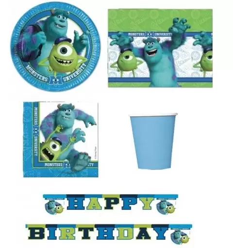 COORDINATO TAVOLA FESTA BAMBINO MONSTERS UNIVERSITY
