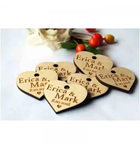 cuori segnaposto personalizzati in legno - 20 pz