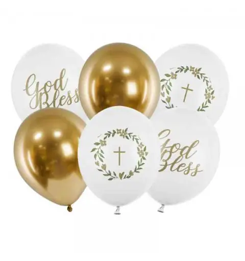 6 Palloncini 30 cm God Bless mix di colori e modelli SB14P-310-000-6