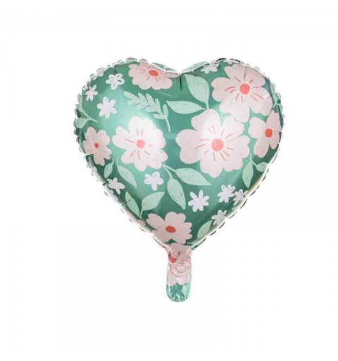 foil cuore con fiori FB124 35 cm 14\'\'