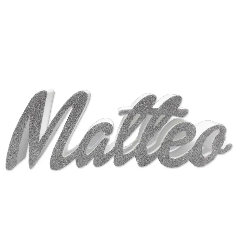 Nome scritta in polistirolo Glitterato personalizzabile