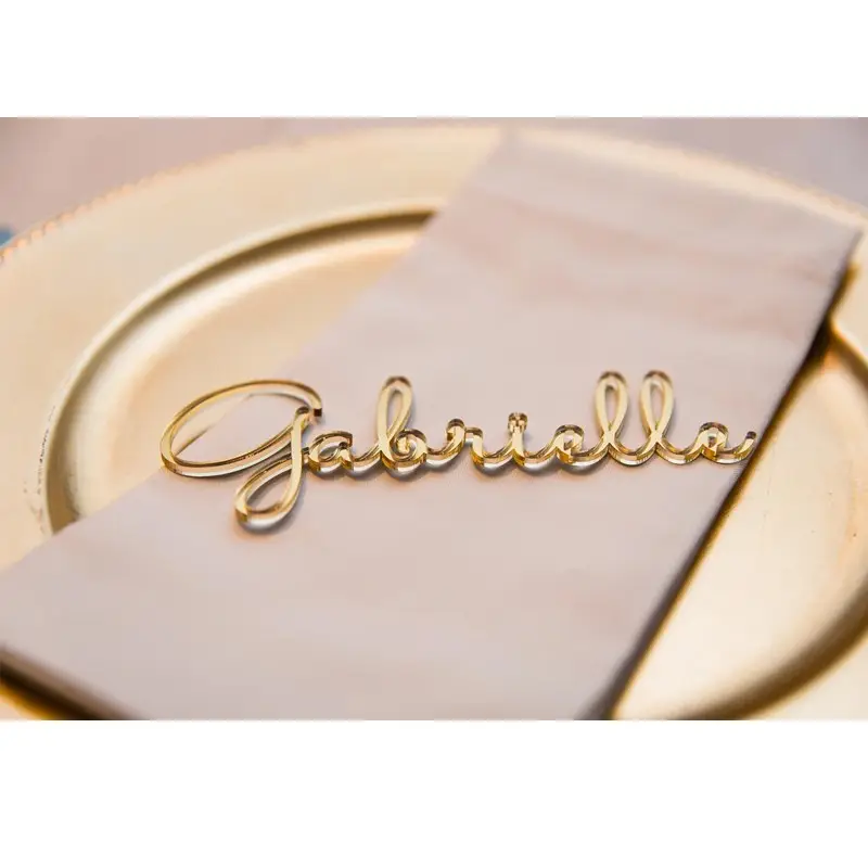 Segnaposto in plexiglass scritta nome personalizzabile - 10 pz