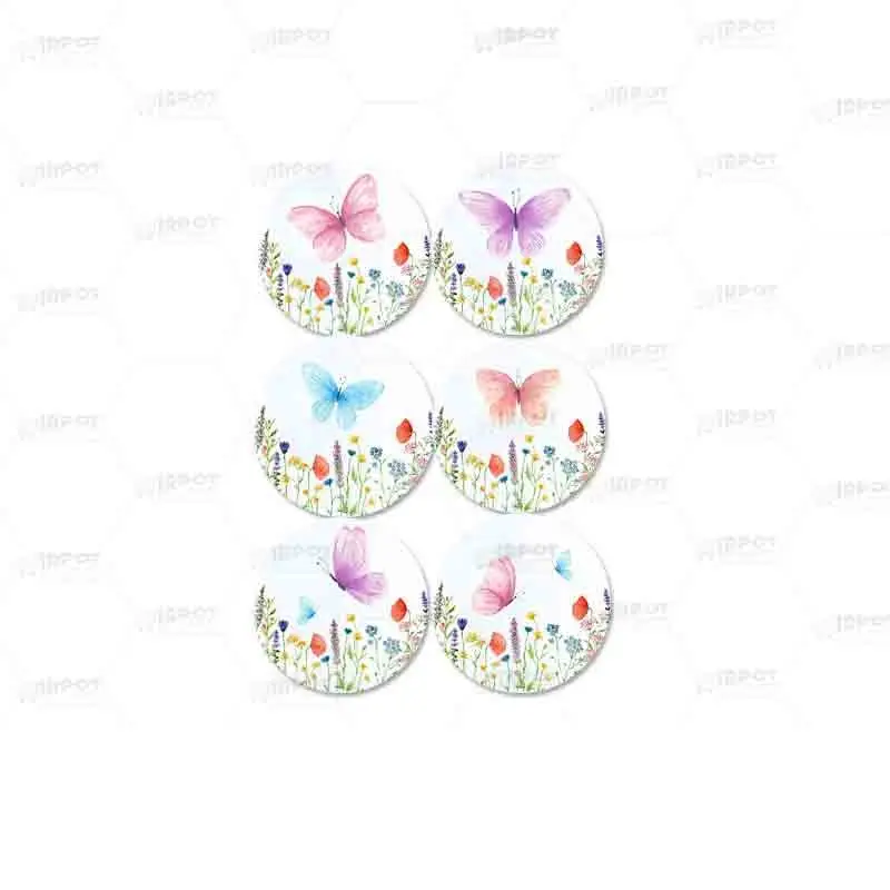 Adesivo Tondo farfalle 28 pz