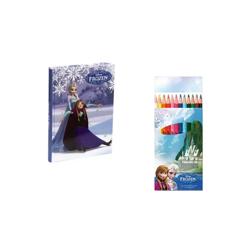 KIT SCUOLA FROZEN DIARIO 10 MESI + 12 PASTELLI