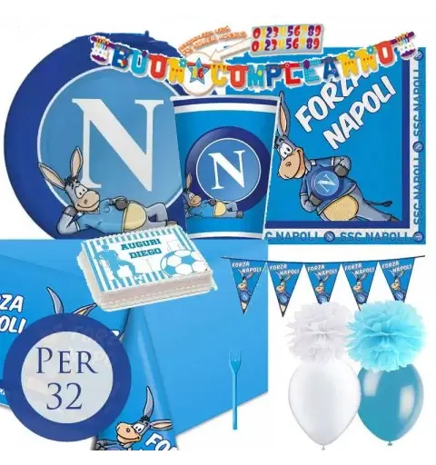 KIT N.63 SSC NAPOLI - CON CIALDA RETTANGOLARE PER TORTE