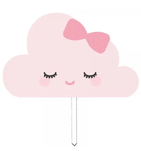 Cake Topper in plexiglass Nuvoletta Rosa