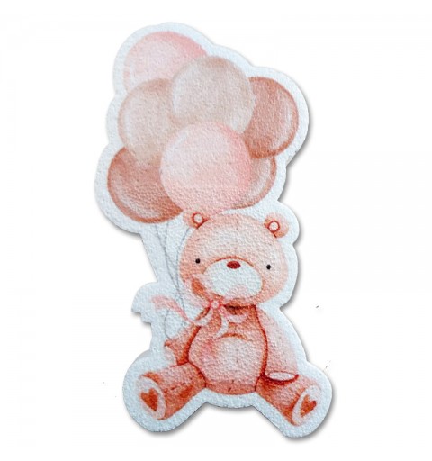 decorazione orsetto palloncini rosa 90 cm