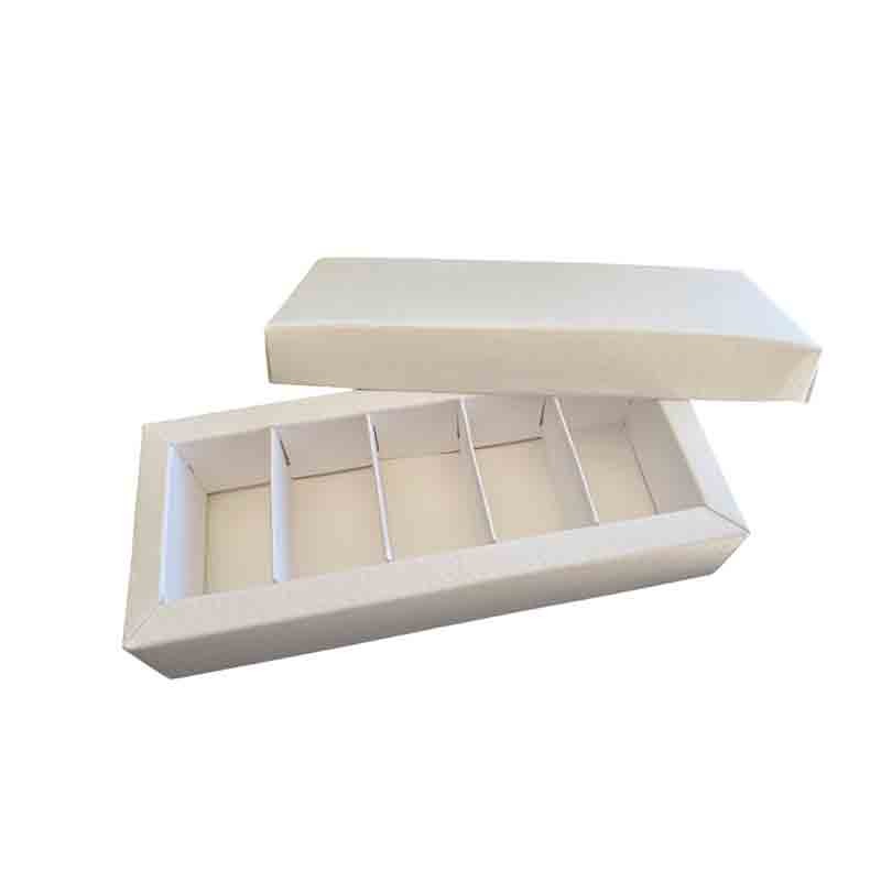 scatolina portaconfetti rettangolare bianca con 5 divisori CONF100 fiammifero