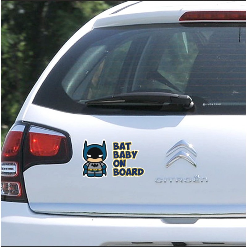 Adesivo BABY ON BOARD per auto batman