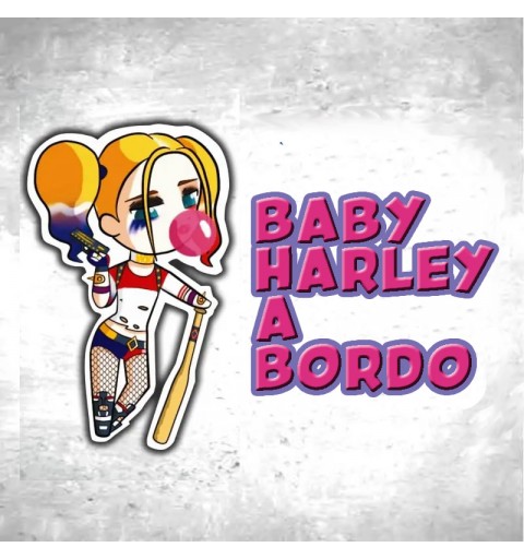 adesivo BABY ON BOARD per auto harley baby