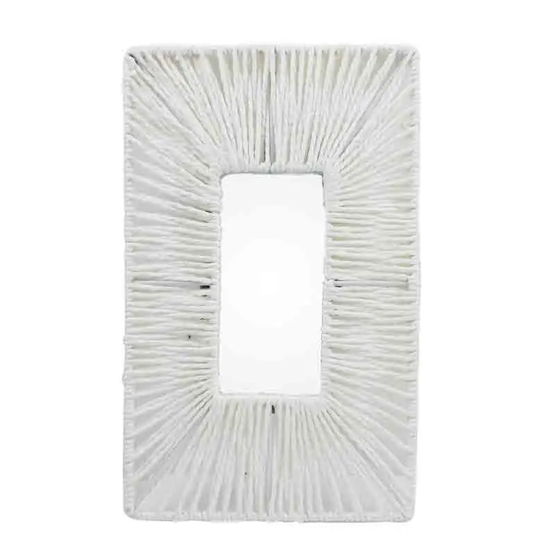specchio in rattan naturale rettangolare 69918