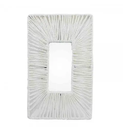 specchio in rattan naturale rettangolare 69918