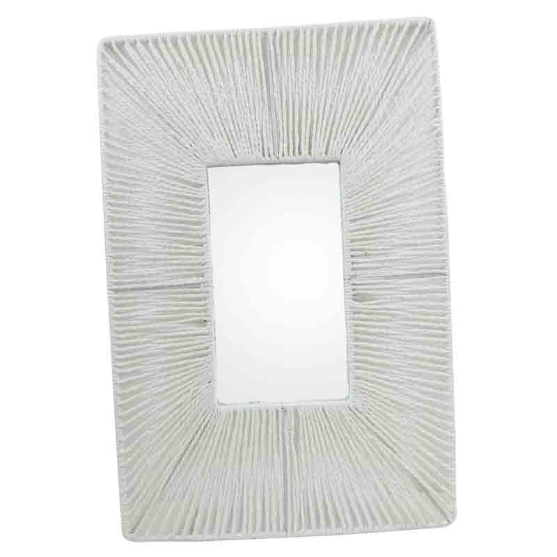 specchio rattan bianco naturale rettangolare 69925