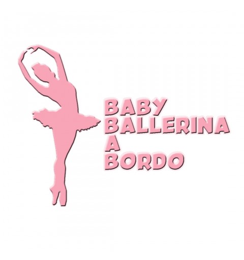 Adesivo BABY ON BOARD per auto Ballerina