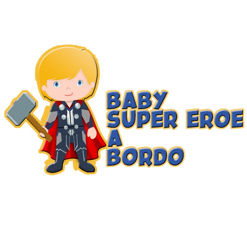 Adesivo BABY ON BOARD per auto Thor