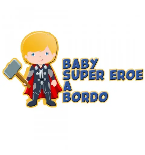 Adesivo BABY ON BOARD per auto Thor