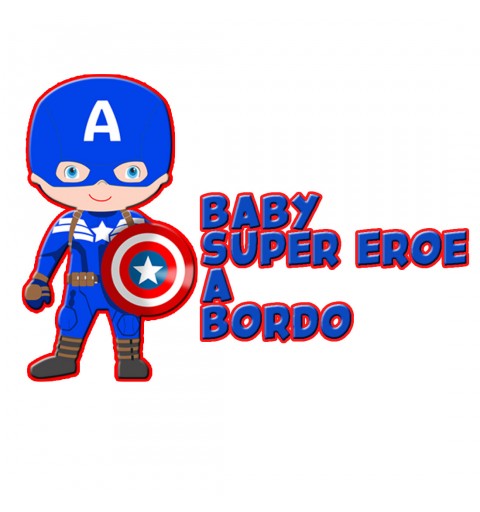 Adesivo BABY ON BOARD per auto Capitan America