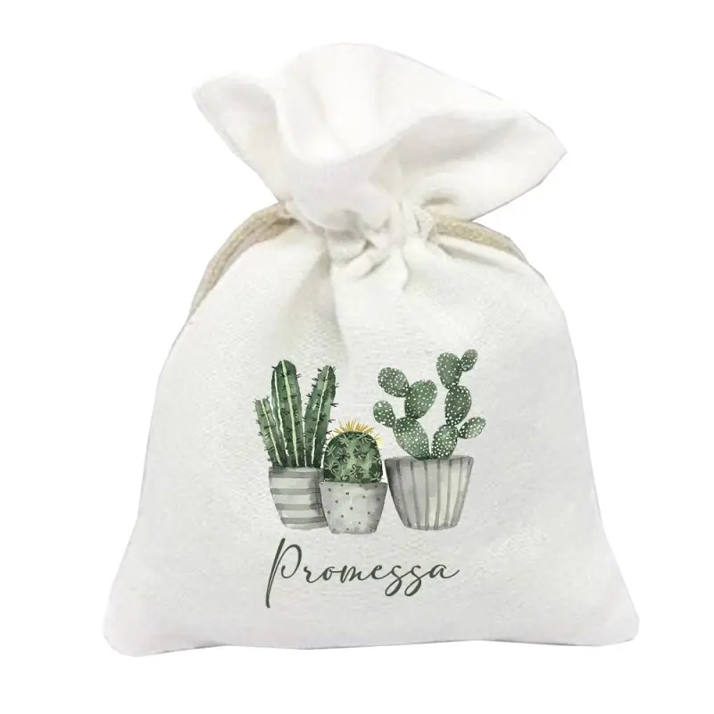 30 SACCHETTI PROMESSA CACTUS PERSONALIZZABILI