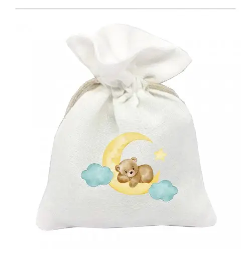 30 SACCHETTI PERSONALIZZABILI ORSETTO NUVOLE CELESTI