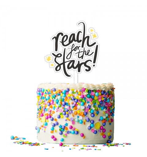 Cake Topper in plexiglass reach for the stars