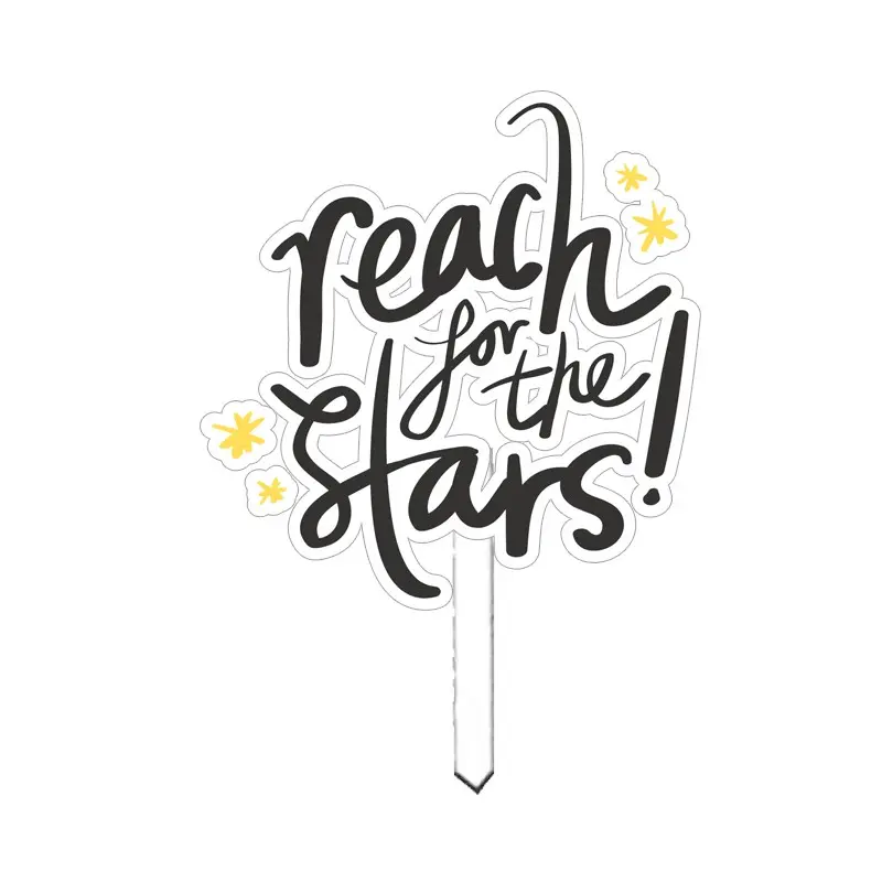 Cake Topper in plexiglass reach for the stars