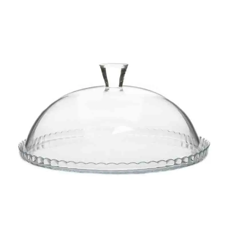 Patisserie Alzatina In Vetro Con Campana crochet Dia 31 x 2,2 Cm 158-5105