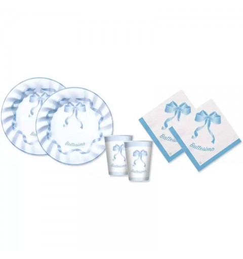 Kit n. 3 cdc Battesimo Sonaglio Celeste