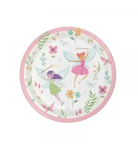 8 Piatti dessert in carta 18 cm Fate della Foresta 8C360498