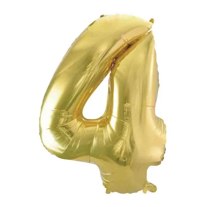 Palloncino foil numero 4 champagne 101 cm 6579657-01