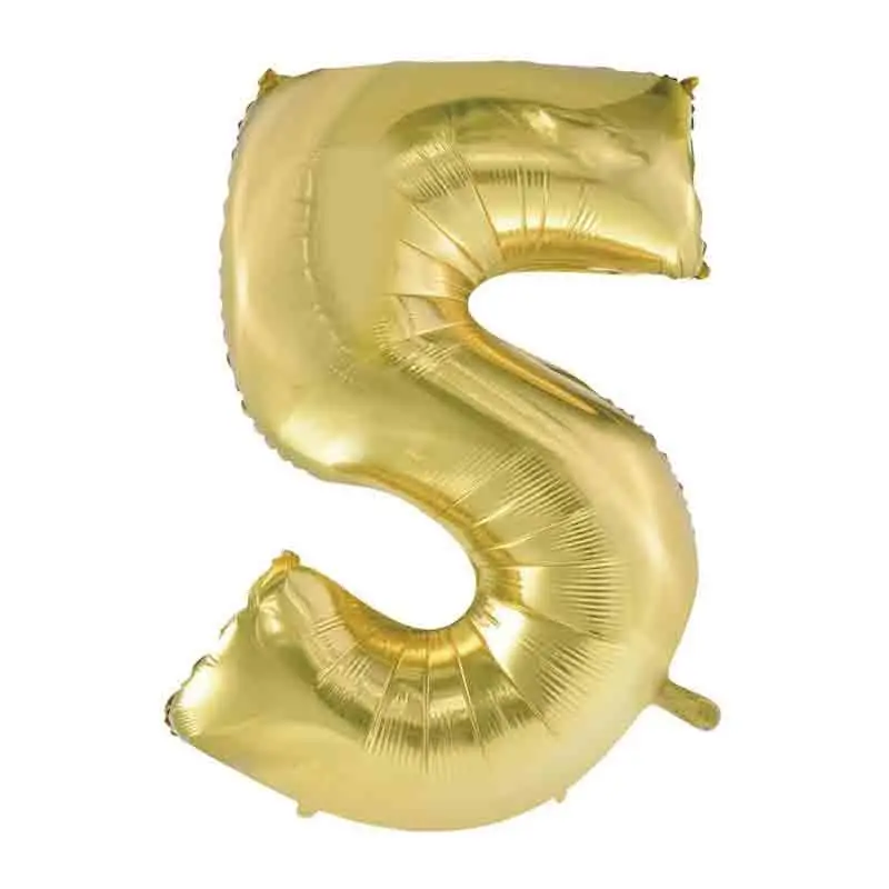 Palloncino foil numero 5 champagne 101 cm 6579664-01