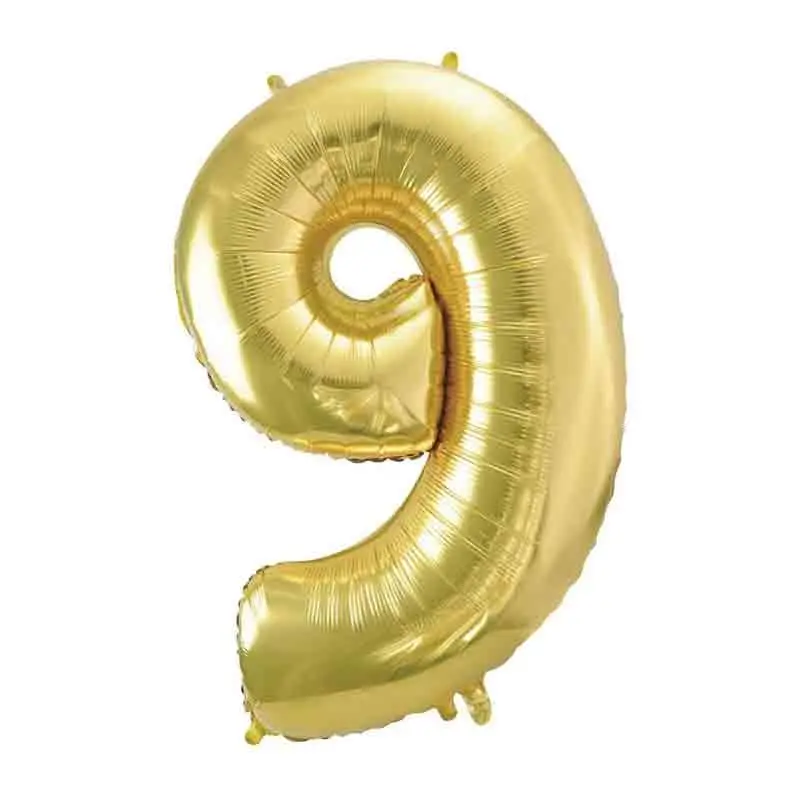 Palloncino foil numero 9 champagne 101 cm 6579701-01