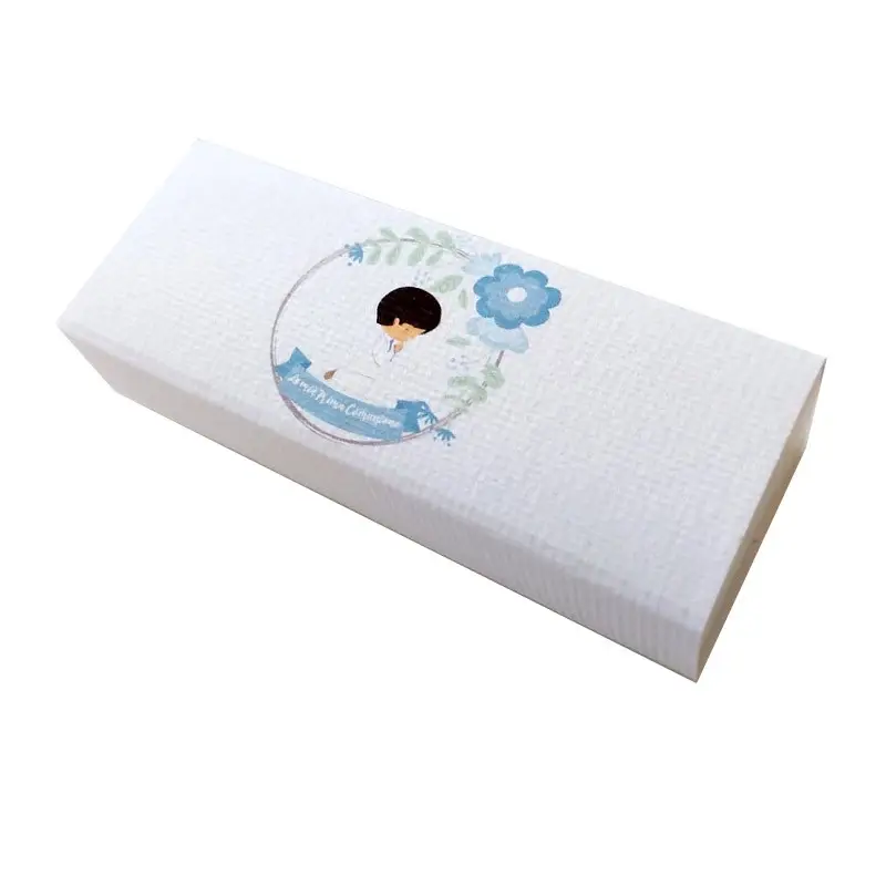 Scatolina in cartoncino fiammifero battesimo prima comunione bimbo celeste 9 x 3,5 x 2 cm portaconfetti