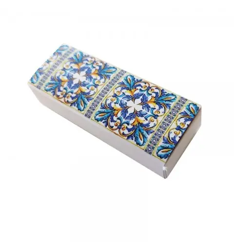 Scatolina in cartoncino fiammifero maioliche amalfi 9 x 3,5 x 2 cm portaconfetti