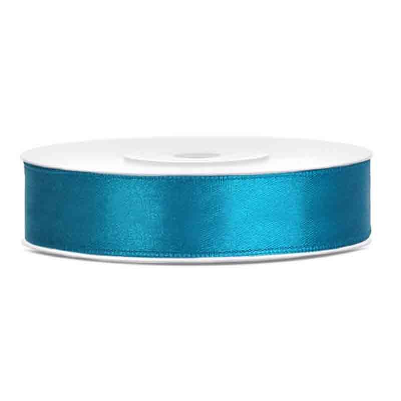 Nastrino in raso turchese 12 mm x 25 m TS12-083