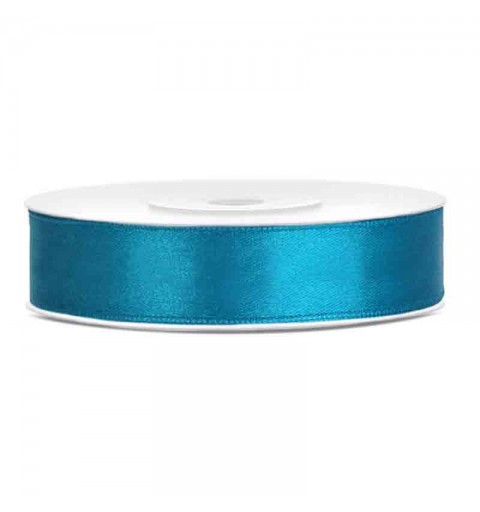 Nastrino in raso turchese 12 mm x 25 m TS12-083