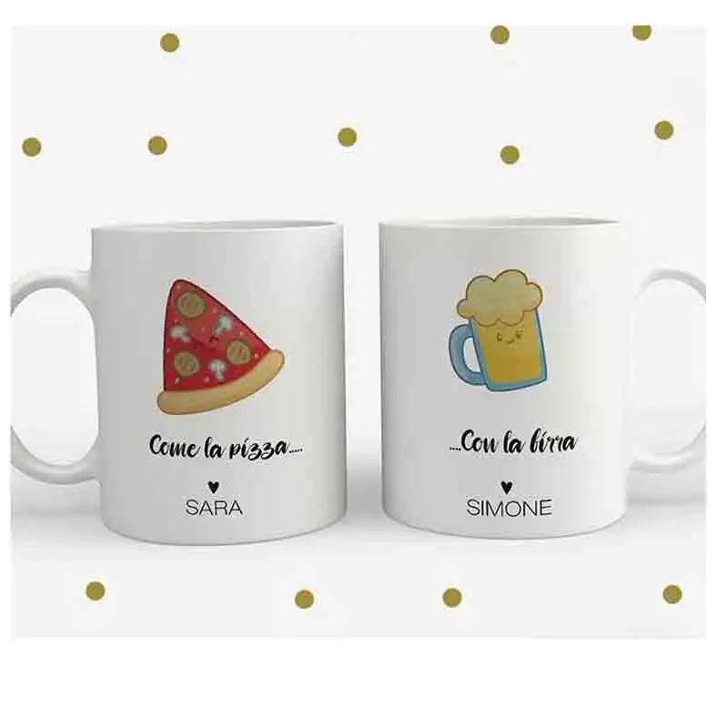 2 Tazze Personalizzate Pizza e birra