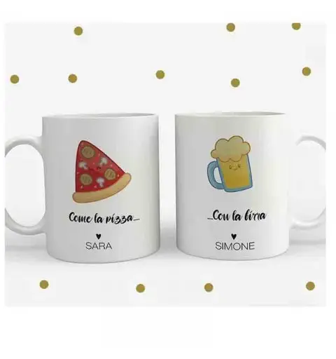2 Tazze Personalizzate Pizza e birra
