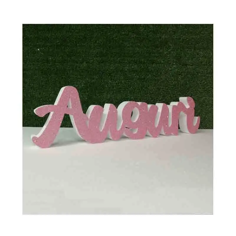 scritta in polistirolo auguri rosa