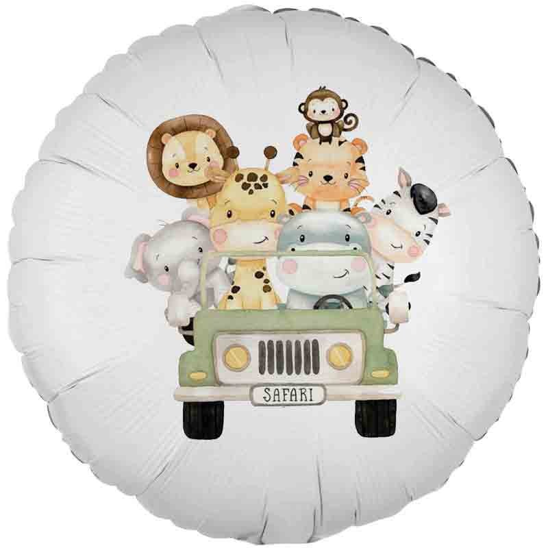 palloncino foil stampa animali della giungla in auto