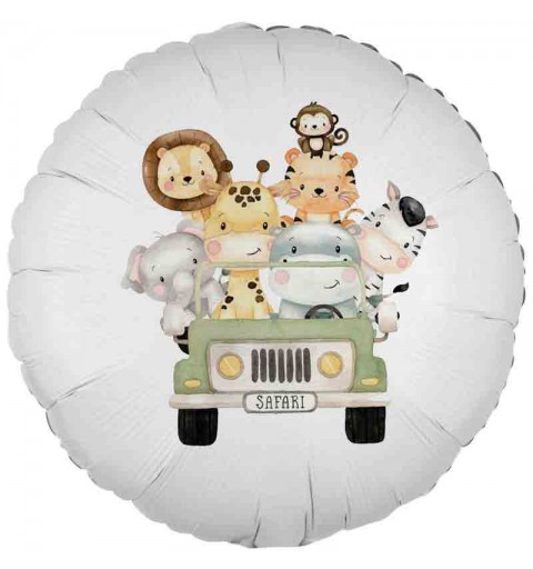 palloncino foil stampa animali della giungla in auto