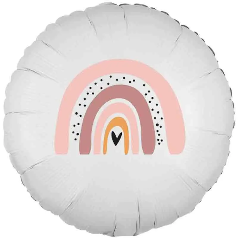 palloncino foil stampa arcobaleno boho chic rosa