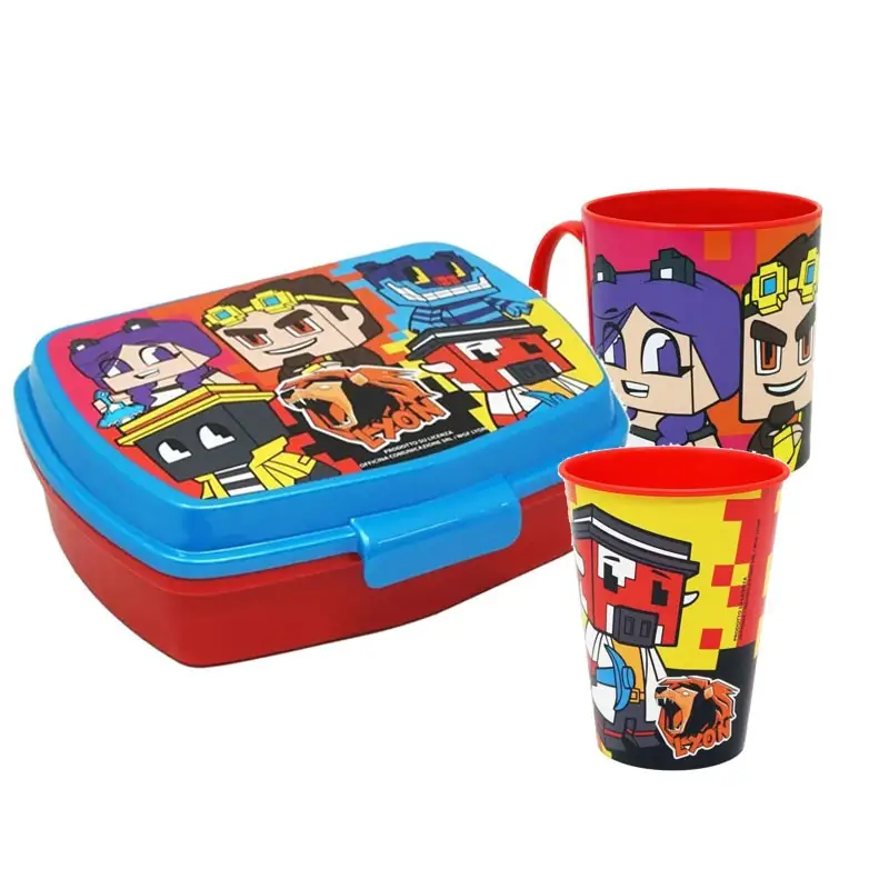 Set Merenda Lyon Porta Merenda Tazza e Bicchiere
