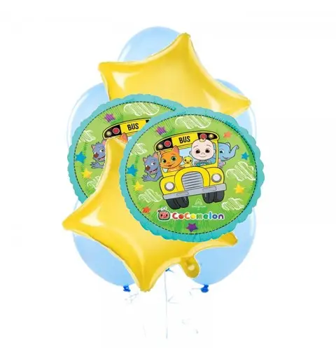 Bouquet di Palloncini Cocomelon con stelle - kit n9 fai da te