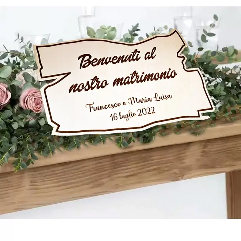 Targa decorativa pannello di benvenuto in legno personalizzabile