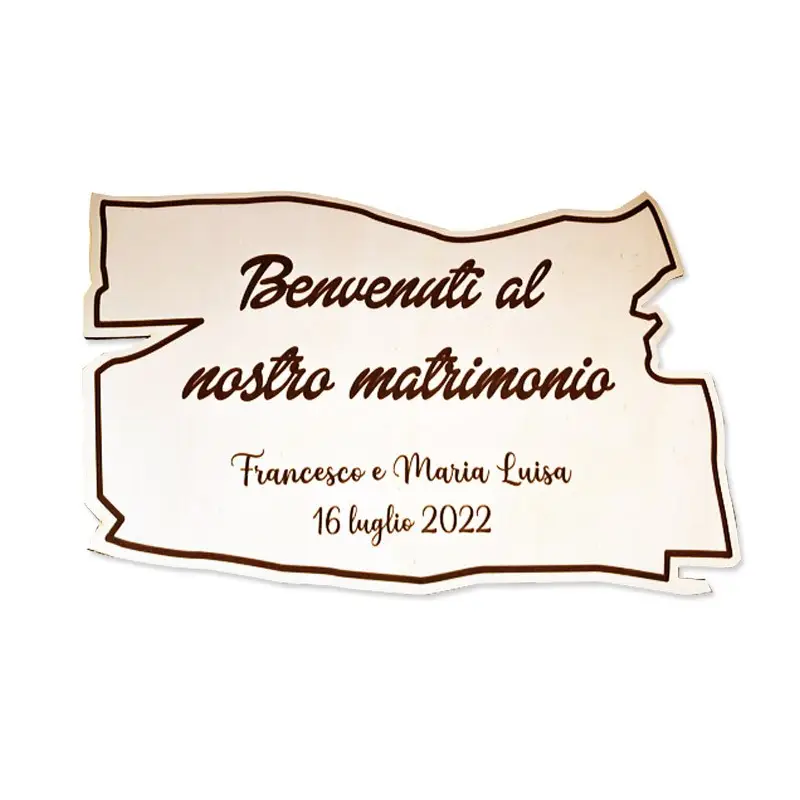 Targa decorativa pannello di benvenuto in legno personalizzabile