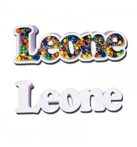Nome in polistirolo + contenitore porta confetti